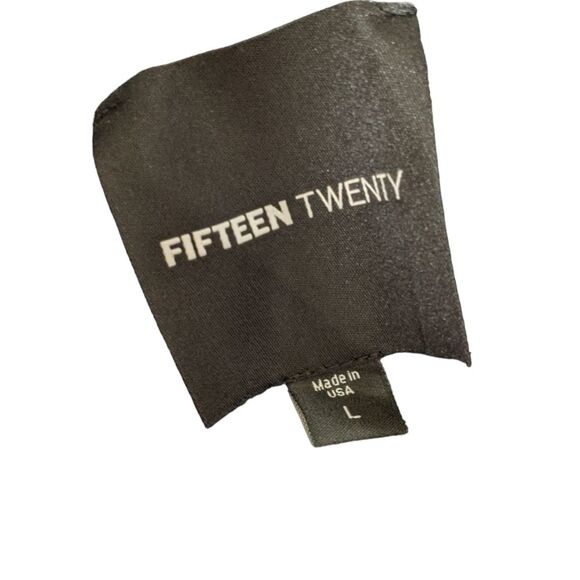 Fifteen Twenty R42013 Drape lamb leather sleeve patch jacket off center zipper L - Picture 3 of 10